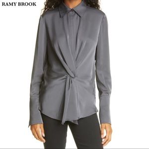 RAMY BROOK Maxwell twist front button grey blouse